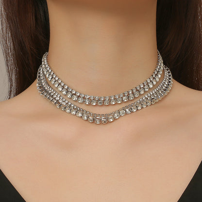 Claw Chain Inlaid With Diamond Rhinestone Multilayer Clavicle Chain