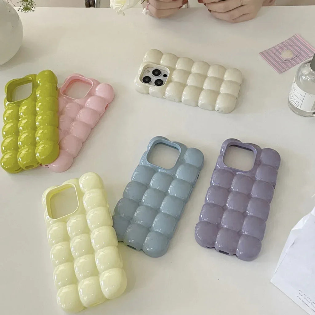 Solid Color Macarons Egg Waffle iPhone Case - Viexta