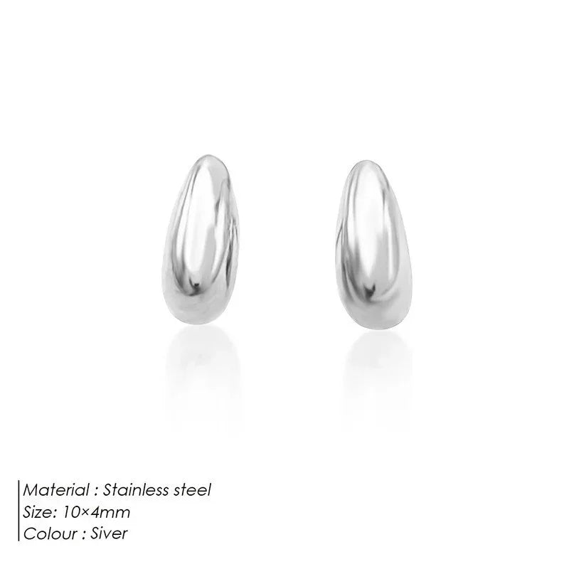 18K Plating Titanium Steel Stainless Steel Stud Earrings - Viexta