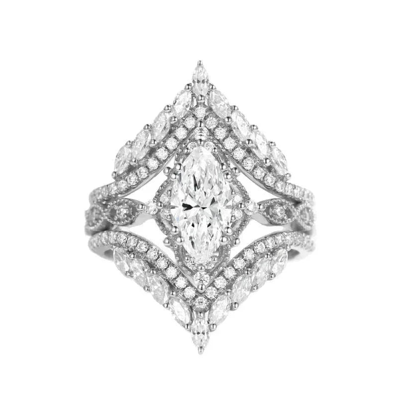 Crown Horse Eye Diamond Ring - Viexta