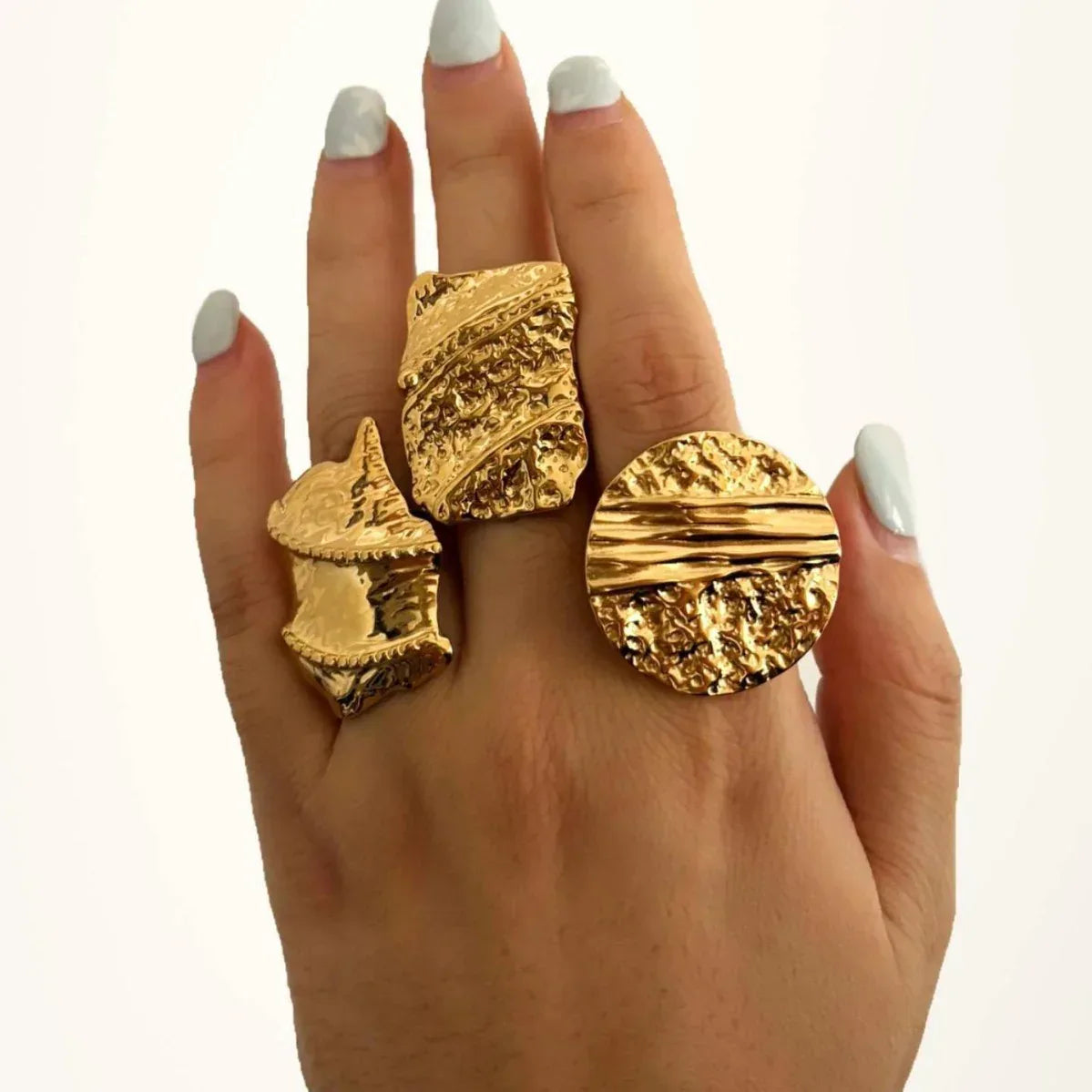 RETRO Geometric Irregular Opening Women's Ring - Viexta