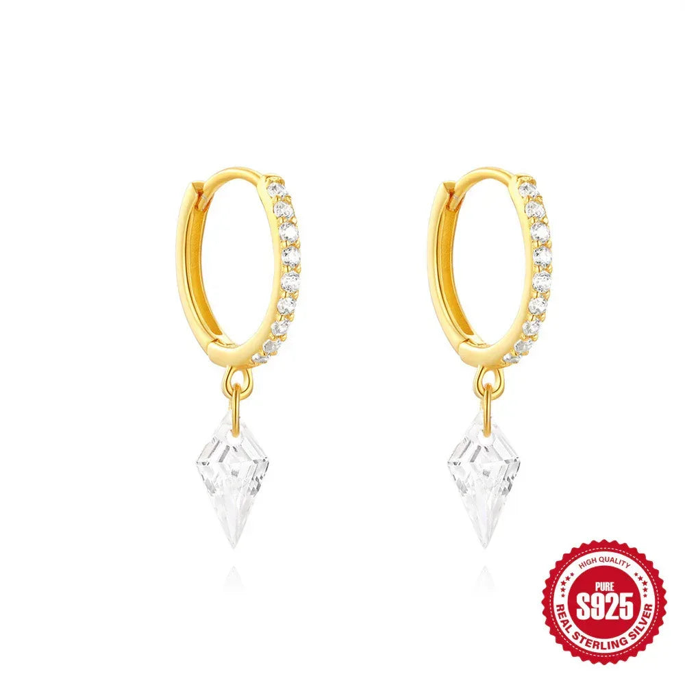 s925-sterling-silver-classic-diamond-eardrop-earring - Viexta
