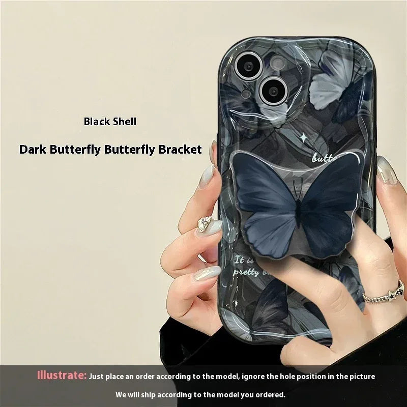 Butterfly Bracket Silicone Drop-resistant iPhone Case - Viexta
