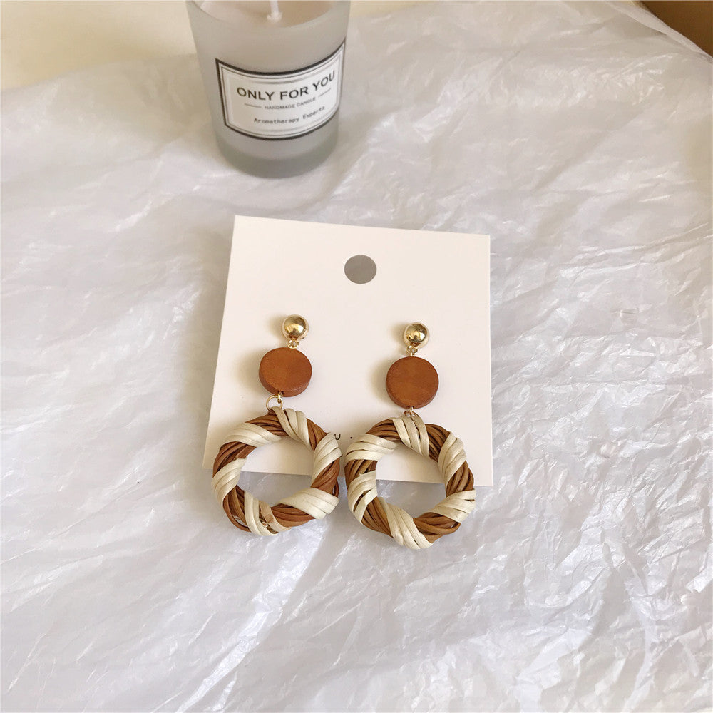 Vintage Rattan Earrings