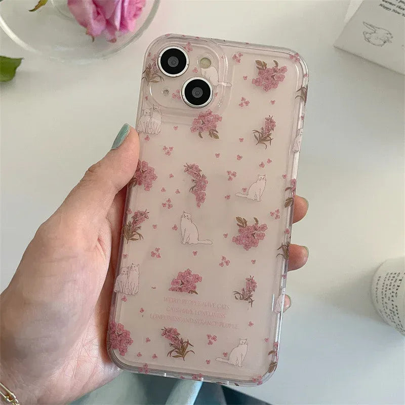 Floral Cat iPhone Case - Viexta
