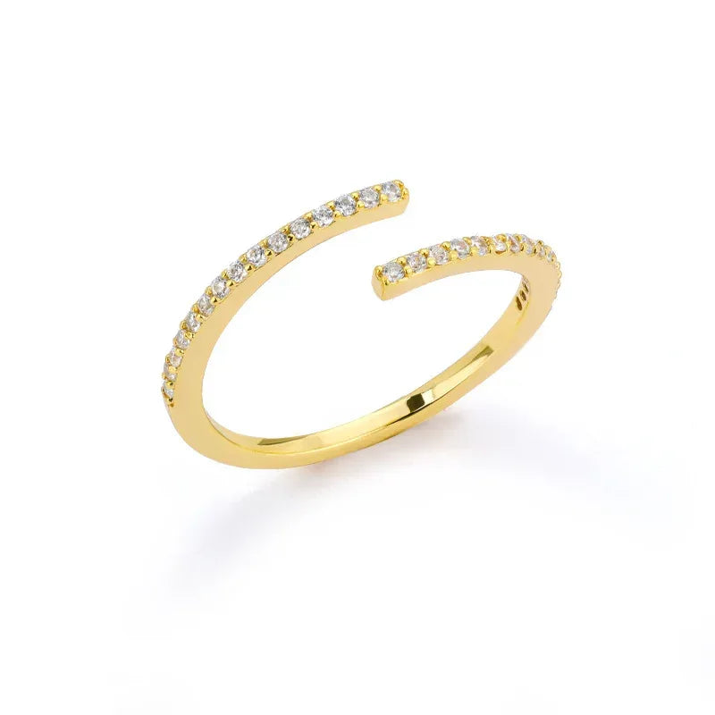 Cold Micro-set Zircon Adjustable Ring - Viexta
