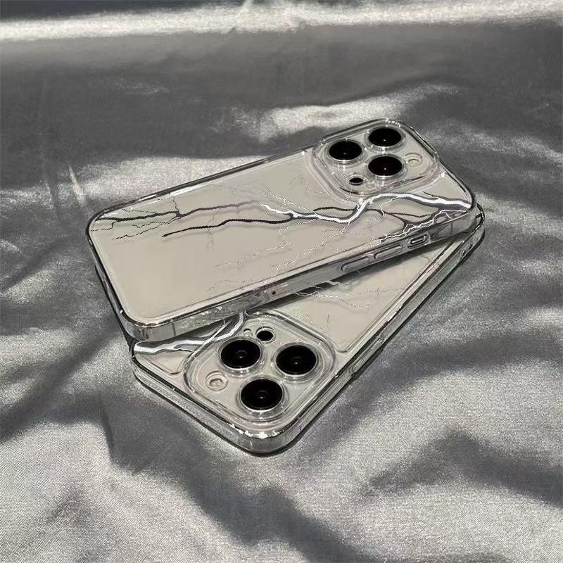 black-and-white-transparent-drop-resistant-shell-iphone-case - Viexta