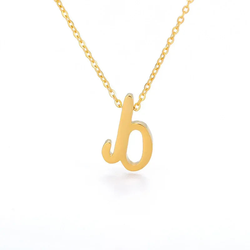Small Letter Hollow Stainless Necklace - Viexta