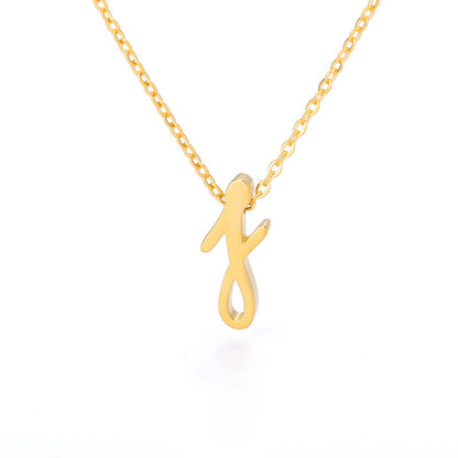 Small Letter Hollow Stainless Necklace