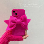 Hot Girl Contrast Color Bow Silicon Soft iPhone Case - Viexta