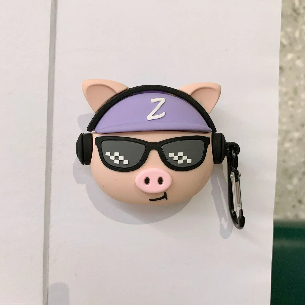 hip-hop-pig-head-airpods-pro-bluetooth-protective-cover - Viexta