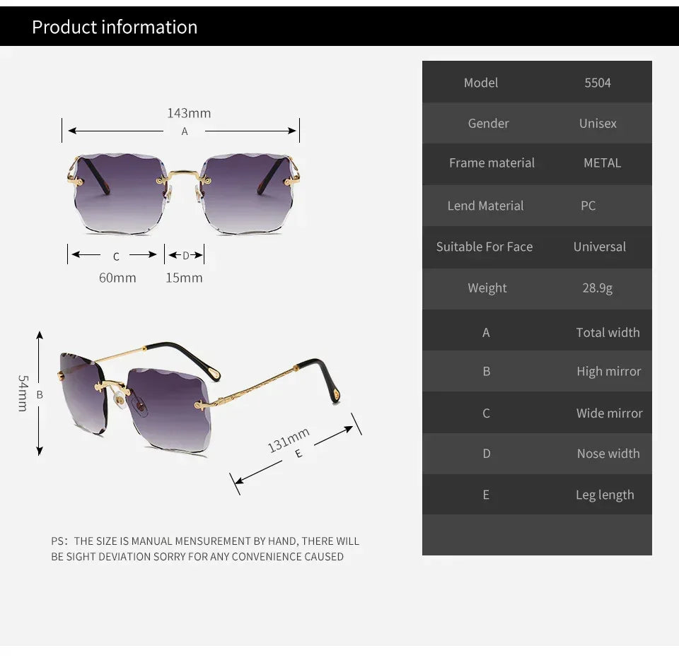 frameless-square-sunglasses - Viexta