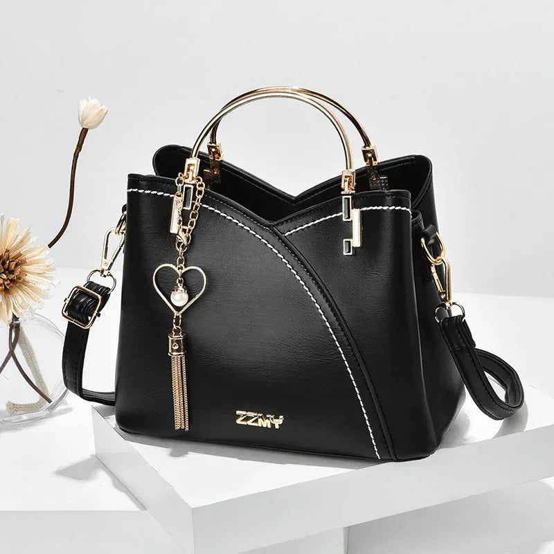 Color Block Handbag Love Tassel Decor Crossbody Bags For Women - Viexta