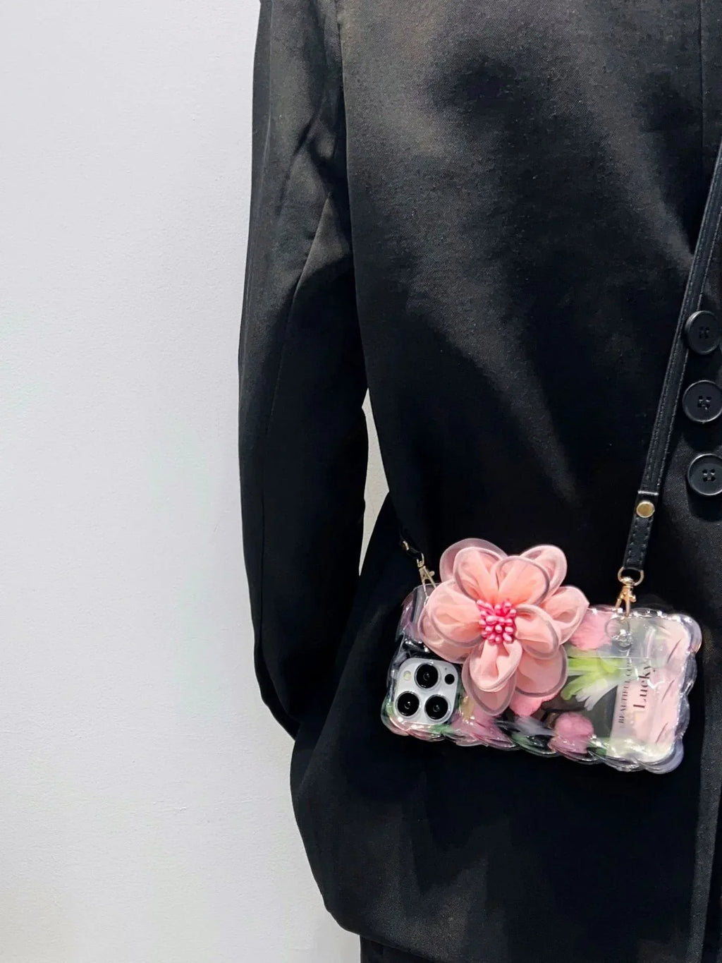 Personalized Drop-resistant Flower Wrist Strap iPhone Case - Viexta