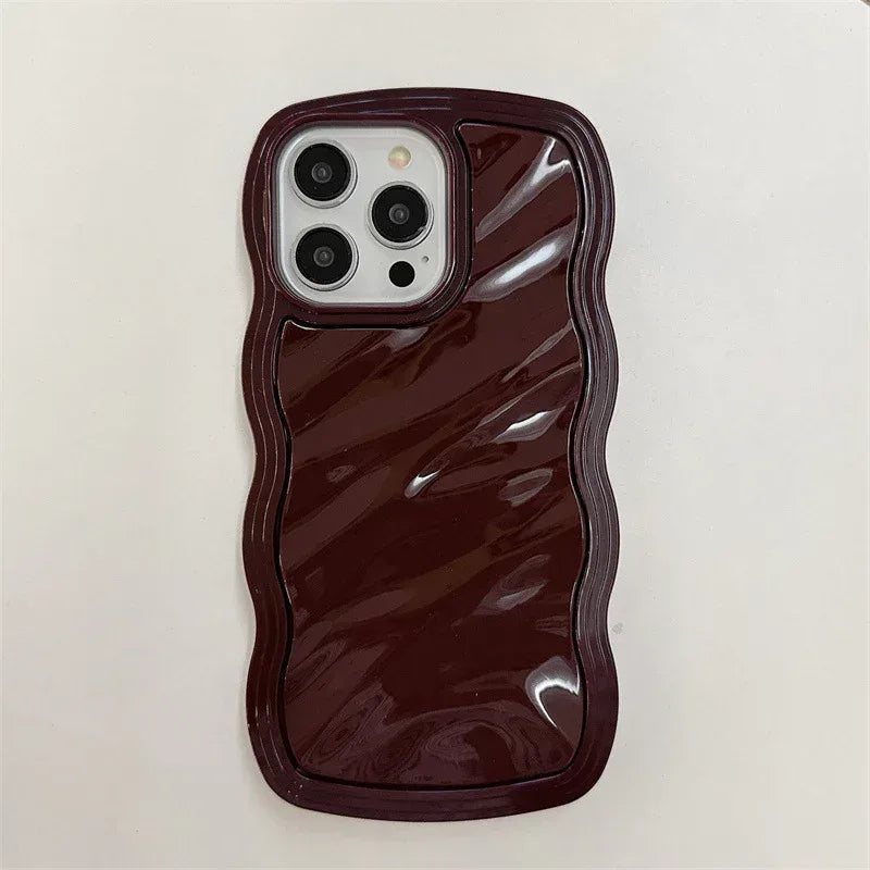 Big Wave Cream Pleated Drop-resistant iPhone Case - Viexta