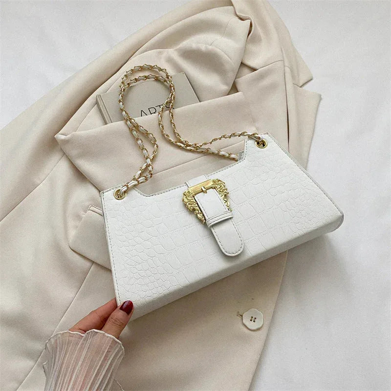 Women's Fashion Simple Chain Fashion Bag Shoulder Bag Casual Trend Crossbody Small Square Bag - Viexta