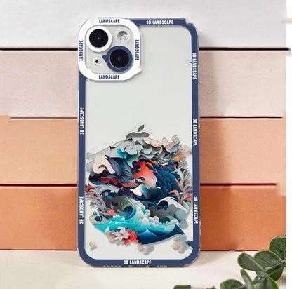 3D Visual Landscape Silicone Anti Drop iPhone Case