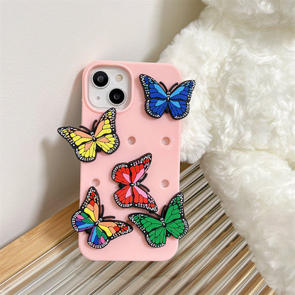 Colorized Butterfly Silicone iPhone Case