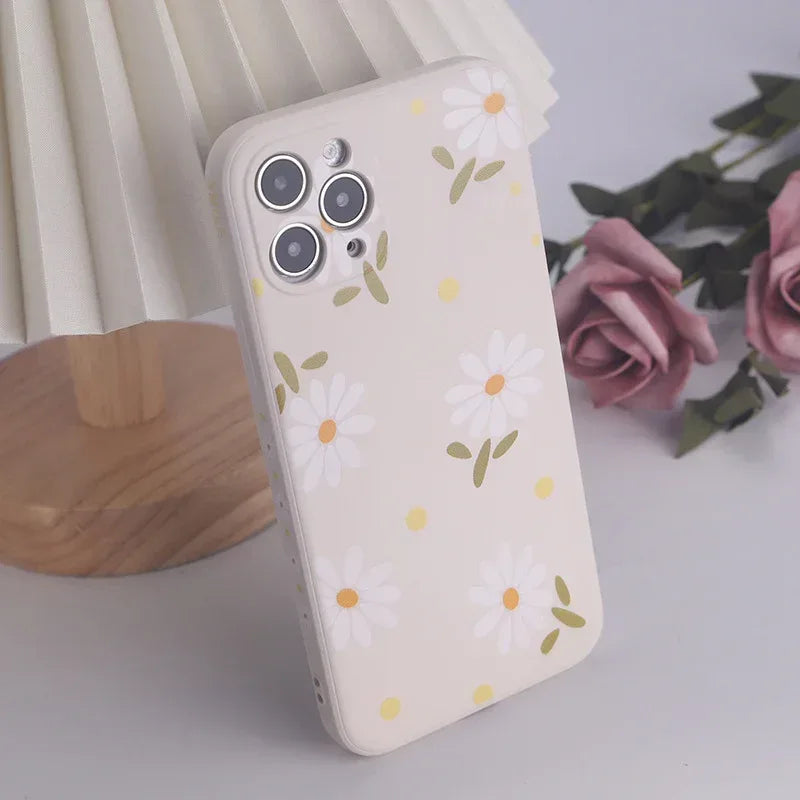 Printed Straight Edge Liquid Silicone iPhone Case - Viexta