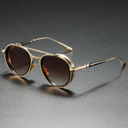 Oval Sunglasses Retro Double Beam Fashion Glasses - Viexta