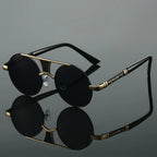 Men's Double Beam Round Frame Sunglasses - Viexta