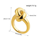 irregular-titanium-steel-ring-with-water-droplet-knot-opening - Viexta