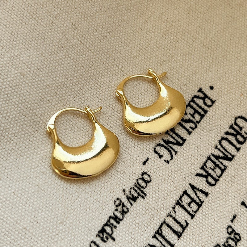 Retro Hong Kong Golden Versatile Earrings