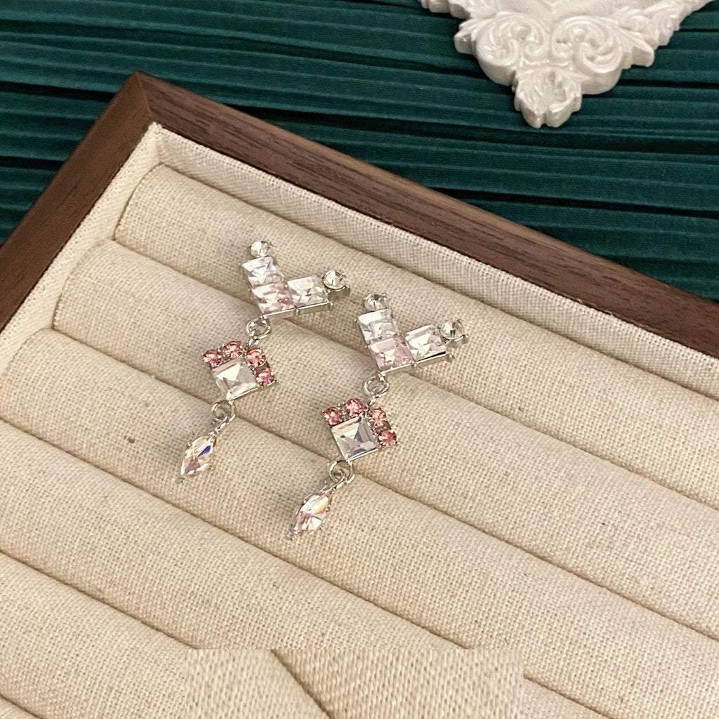 Retro New Geometric Zircon Earrings - Viexta
