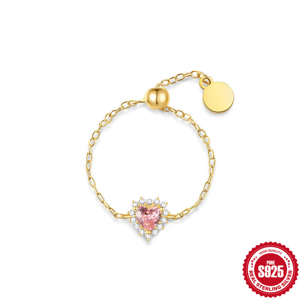 S925 Silver Niche Unique Chain Ring