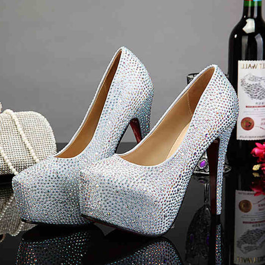 Plus Size Crystal Super High Heels