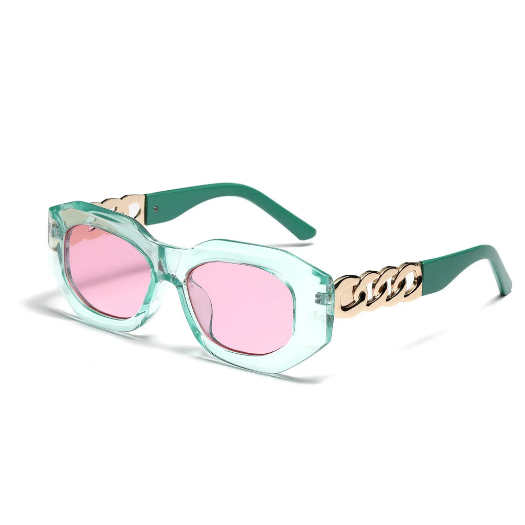 Square Spectacle Frame Black Women's Fashion Sunglasses - Viexta