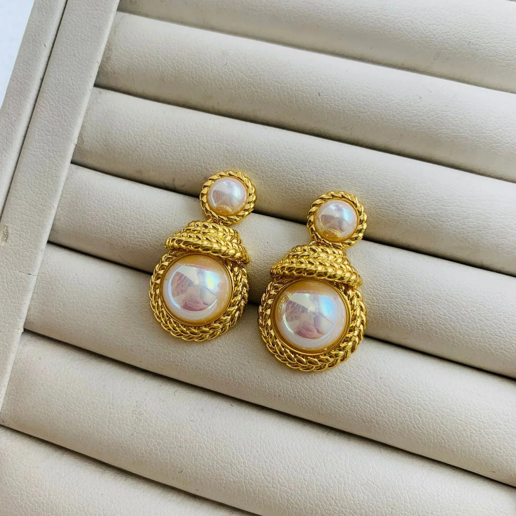 shell-beads-vintage-earrings - Viexta