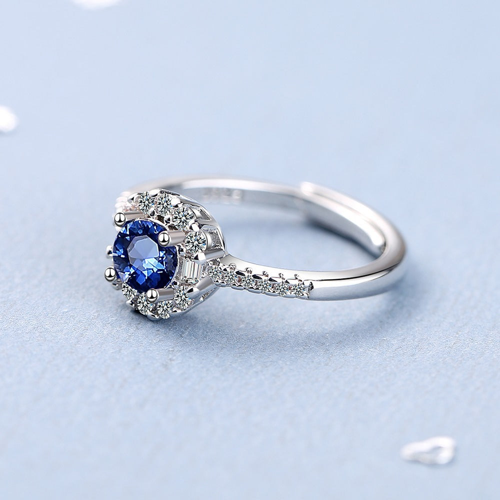 Zircon Blue Princess Ring