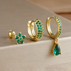 Pentagonal Flower Waterdrop Piercing Ear Bone Stud - Viexta