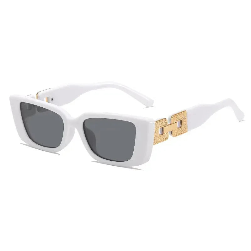Diamond-chain Square-frame Sunglasses - Viexta