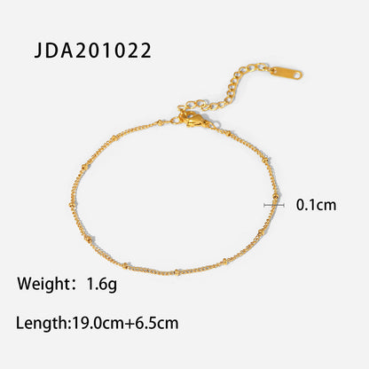 18K Gold Classic Ball Bead Anklets