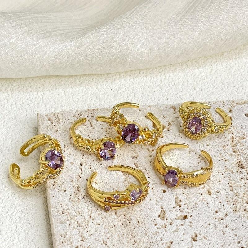 Nine Purple Colored Ring - Viexta