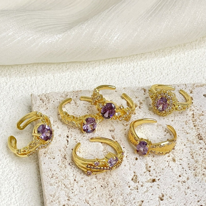 Nine Purple Colored Ring