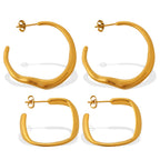 Minimalist Irregular Twisted Gold Hoop Earring