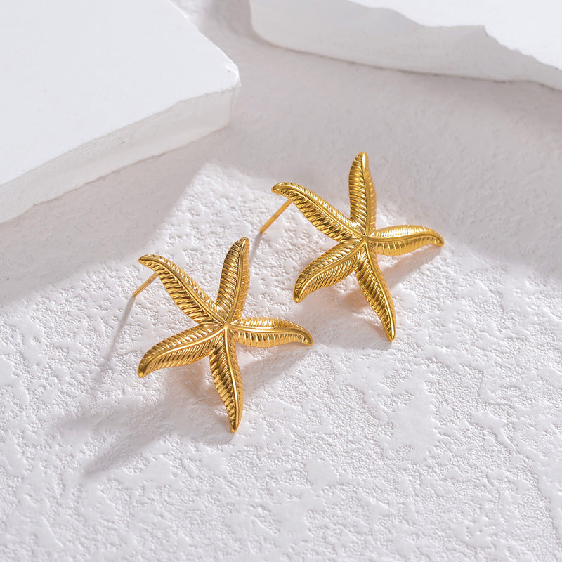 18K Gold Starfish Earrings