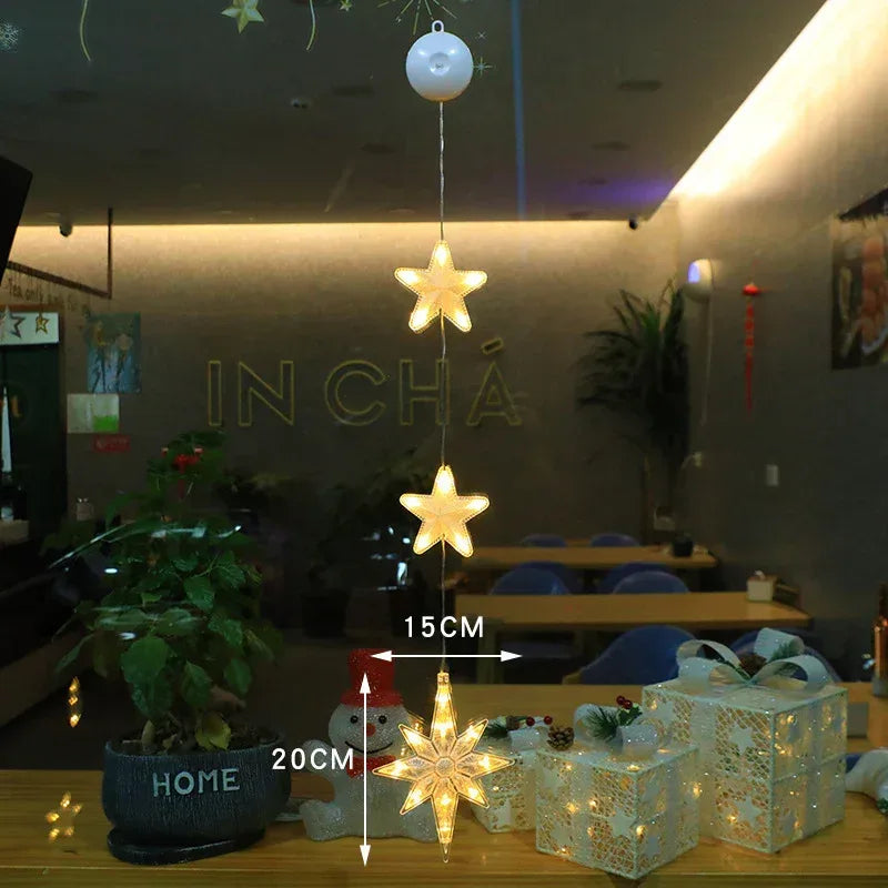 Christmas 3pcs LED Light Star Xmas Tree Hanging - Viexta