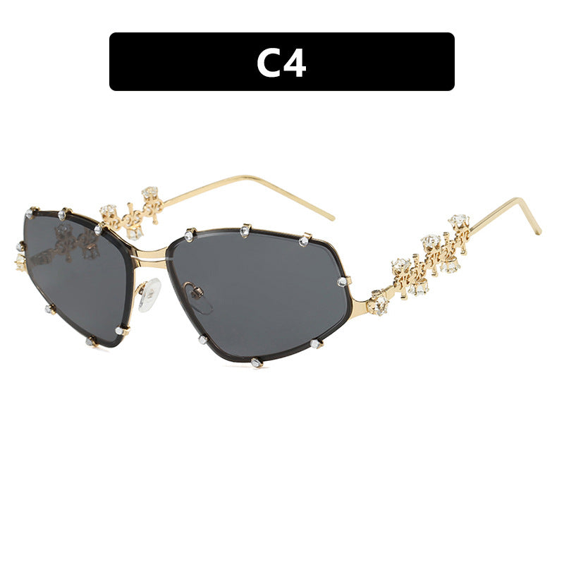 Diamond studded eyeglass frame