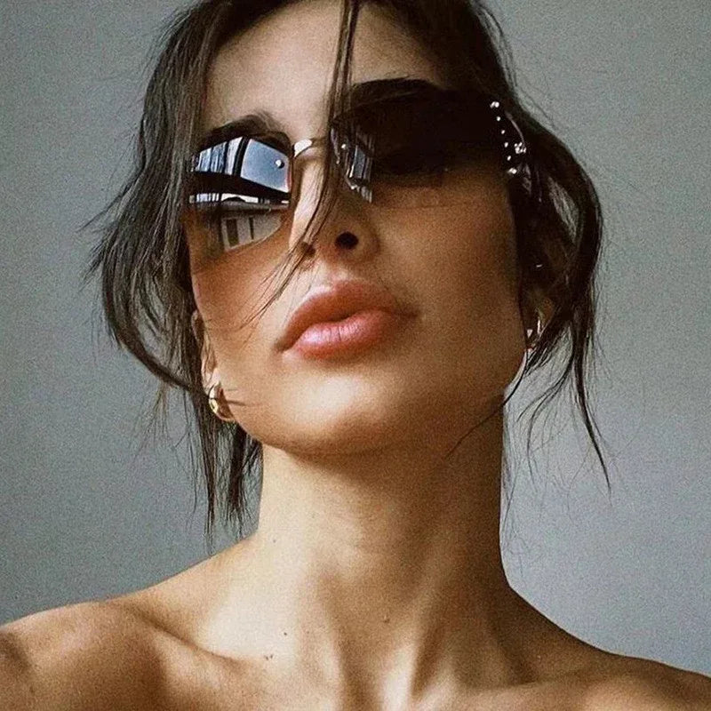 UV-proof Large Frame Diamond Sunglasses - Viexta