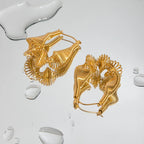 Stainless Steel Pleated Earrings - Viexta