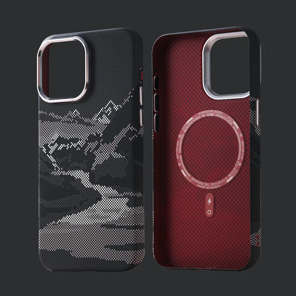 Magnetic Carbon Fiber Kevlar Texture iPhone Case - Viexta