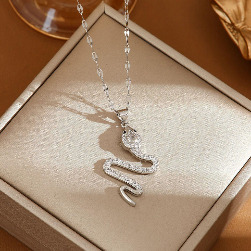 snake-necklace-with-rhinestone - Viexta