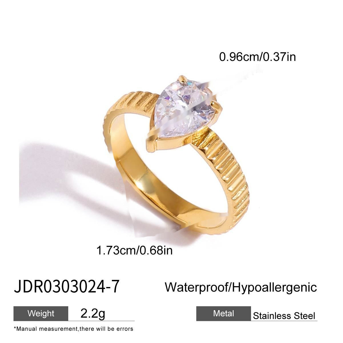 Zircon Ring Titanium Steel