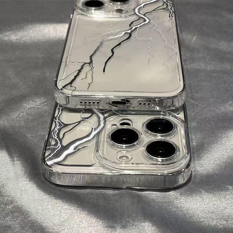 black-and-white-transparent-drop-resistant-shell-iphone-case - Viexta