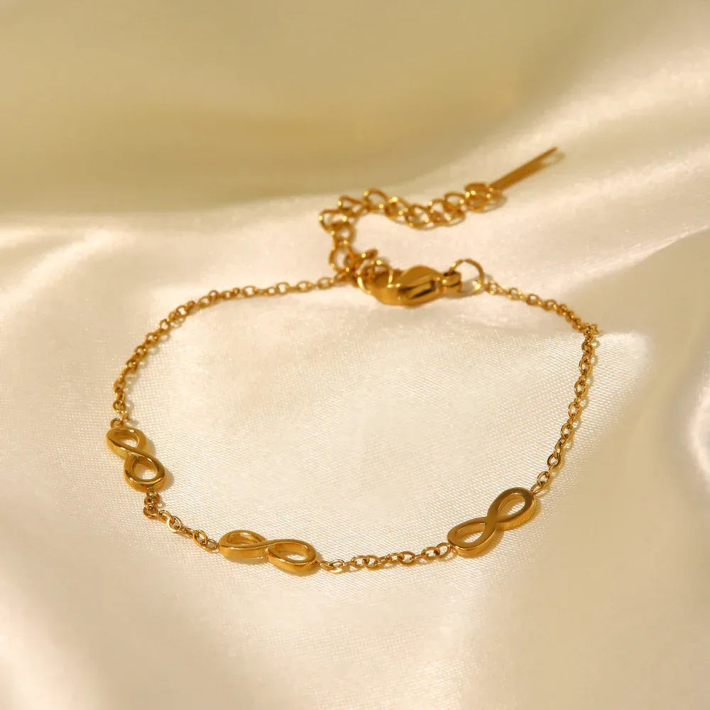 18K Gold Plated Infinite Stainless Steel Bracelet - Viexta