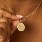 Women's 14K Carved Coin Pendant Necklace - Viexta